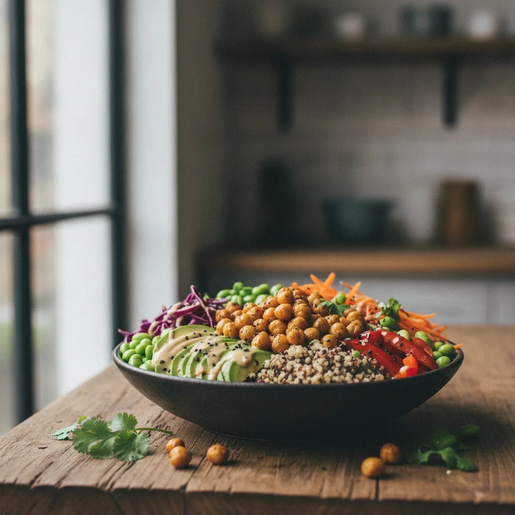 Buddha bowl pois chiches rôtis | recette diététique - recette pois chiches dietetique buddha bowl