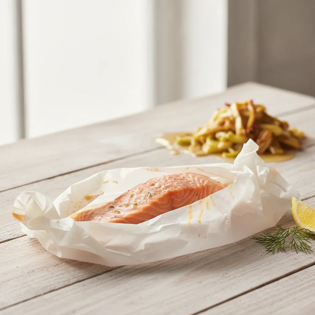 Recette saumon healthy | Pavé en papillote et poireaux - recette saumon healthy papillote poireaux